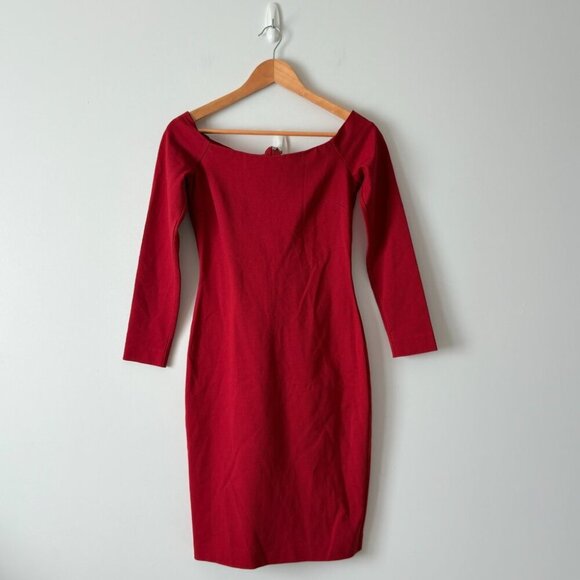 Aritzia Babaton Payton Off The Shoulder Dress Red Size 4 - Picture 4 of 8